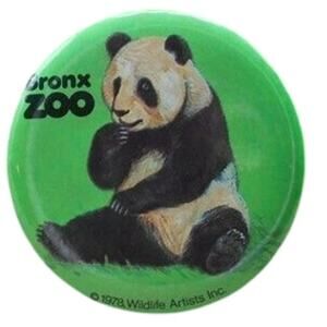 Vintage 1978 Bronx Zoo Panda Bear 2.25" Pinback Button